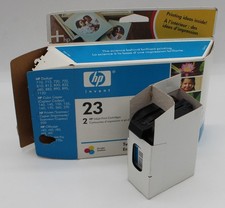 VINTAGE 1 PC HP 23 INKJET PRINTER CARTRIDGE 2004 UNUSED EXP 2006 W BOX TRI-COLOR picture