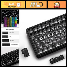 Transparent Black Keycaps Set for MX Switches - 119 Keys, Cherry Profile, Shine picture
