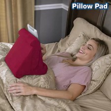 BURGUNDY - ONTEL BURGANDY PILLOW PAD TABLET STAND 3 VIEWING MULTI-ANGLE SOFT picture