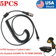 5PCS 8PIN Scanner Coiled Cable for Symbol LS3408 To VC5090 DS3508 (25-71917-02R) picture