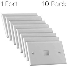 Keystone Wall Plate Single-Gang Keystone Jack Wallplate Snap-In Compatible White picture