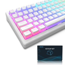 165 PCS White Pudding PBT Shine Through Keycaps OEM Profile Fits 60100% picture