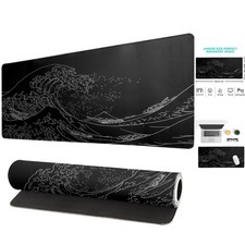 Anime Kanagawa Wave Large Mouse Pad - 31.5''x11.8'' Non-Slip & Waterproof picture