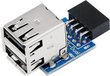 Sinloon 9Pin USB 2.0 Female Pin Dual 2 Port USB Motherboard Header Adapter-Dual  picture
