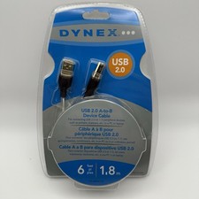 Dynex USB 2.0 A-to-B Device Cable 6ft For Printers Scanners Etc Brand New Sealed picture