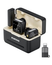 Wireless Lavalier Microphone for iPhone iPad Android With Case, Satin Black picture