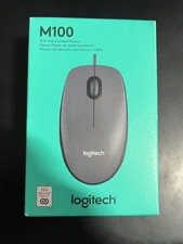 Lot of 10 x Logitech M100 Full Size Corded Mouse Black Sealed NEW picture