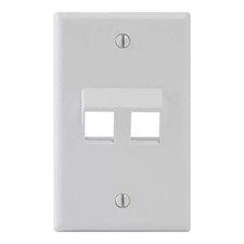ICC Angled Faceplate with Two Angled Ports for EZ/HD Style in Single Gang, White picture