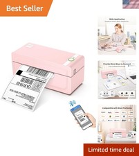 High-Speed Bluetooth Label Printer - Eco-Friendly 4x6 Shipping Solutions in Pink picture