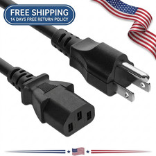 Power Cord Cable 3 Prong Universal Standard 5ft PC Computer HDTV Monitor picture