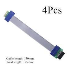 4Pcs PCIE PCI-E 1X Riser Card Flat Ribbon Cable Graphics Card Extension Cables picture