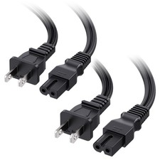 2-Pack Polarized Power Cord 6ft 18AWG NEMA 1-15P to IEC C7 for TVs, PS2 picture