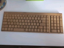 Handcrafted Natural Bamboo Wooden PC Wireless 2.4GHz Keyboard PARTS ONLY picture