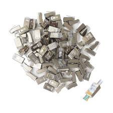 RJ45 Cat6 Shield Pass through Connectors Gold Plated 8P8C Ends for Solid Wire picture