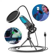 USB Condenser Microphone PC Laptop RGB Gaming Streaming Podcast 🚛✅ picture