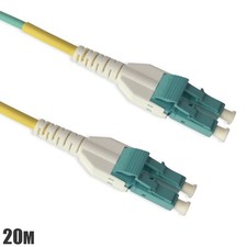 20M Uniboot LC UPC to LC UPC OM3 Multi Mode 50/125 Duplex Fiber Optic Cable Aqua picture