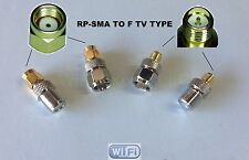 1x RP-SMA Male/Female To F TV Male / Female Jack Plug COAX RF Connector Adapter picture