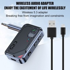 2in1 Transmitter Receiver Bluetooth 5.3 Car Wireless Audio Adapter USB 3.5mm Aux picture