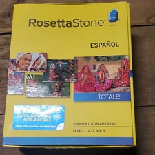 Rosetta Stone Spanish Levels 1-5  Box Set Complete Discs Headset PC From 2012 picture