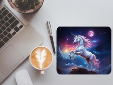Unicorn Mouse Pad, Night Design, Personalized (Custom Name Desk Mat) picture