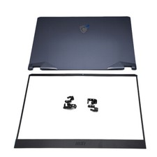 New Gray Blue Back Cover+ Bezel Hinges For MSI GE76 Raider 10SGS SFS MS-17K1 Top picture