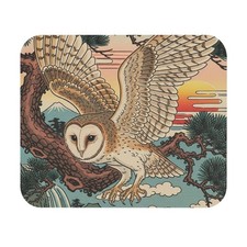 Barn Owl Mouse Pad (Rectangle) bird watcher computer nature gift USA ship picture