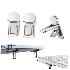 2PCS Metal Mini Foldable Laptop Stand - Portable Keyboard Riser - Silver picture