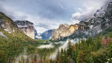 Landscape nature yosemite national park valley cliff Custom Gaming Mat Desk picture