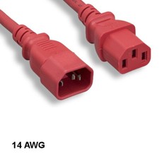 10x Red 6ft Heavy Duty Power Extension Cord IEC60320 C13 to C14 14AWG 15A/250V picture