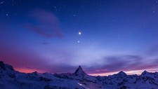 Landscape nature mountains night sky stars snow ice cold Custom Gaming Mat Desk picture