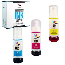 3-Pack CMYi Compatible 502 Color Ink Bottle for Epson Workforce ET-3750 ET-4750 picture