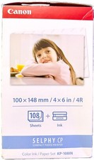 Canon KP-108IN Selphy 4x6 Color Ink Paper Set 108 Sheets with 3 Toners 3115B001  picture