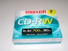 Maxell CD-RW 3 Pack 700 MB 80 minutes BRAND NEW picture