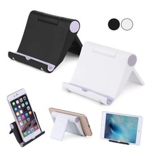 Table Desk Stand for iPhone Samsung iPad Mini No-Slip Rubber Folding White/Black picture