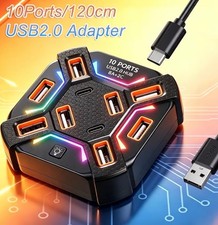 10-In-1 USB 2.0 Laptop Docking Station (8A + 2C) with RGB Ambient Lighting picture
