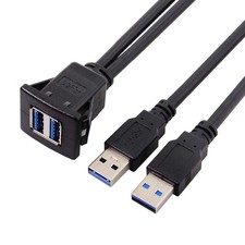 chenyang USB 3.0 Dual Port Flush 1.0M, Male to Female with Latch picture