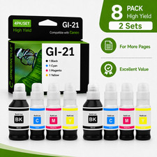 GREENCYCLE GI-21 GI21 High Yield Ink Refill Bottles 8 Pack for Canon G3270 G3260 picture