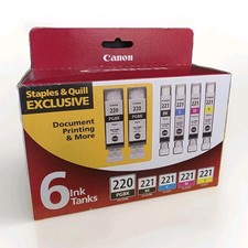 OEM Canon 220 221 Value Pack Ink Cartridges 6 Pack 2945B015 Sealed MX870 iP4700 picture