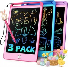 3 Pack LCD Writing Tablet for Kids, 8.5 Inch Blue+Pink+Purple Doodle picture