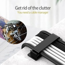 NEW163Pcs CableOrganizer Clips Cord Winder Wire Management Ties Holder Set Black picture
