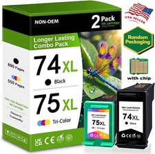 2PK 74XL and 75XL Ink Cartridges for HP PhotoSmart C4273 C4275 C4280 C4283 C4285 picture