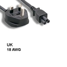 Kentek 6' ft 18 AWG UK 3 Prong Power Cord IEC-60320 C5 to BS 1363 w/ Fused BSI picture