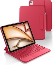 Dexnor iPad Air 11 M4 M3 M2 Pro 11 Keyboard Case Backlit Trackpad Rose Red picture