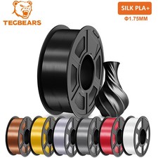 TECBEARS Shiny SILK PLA+ Filament 3D Printer Multicoloured Bundle 1.75mm 1KG LOT picture