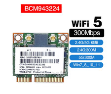 BCM943224 WMIB-275N Mini PCI-E WiFi Card 300Mbps Dual Band 2.4G/5GHz SPS 582564- picture