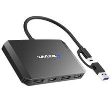 WAVLINK DisplayLink Dual 4K@60Hz Monitor Docking Station USB 3.0/USB C Hub picture