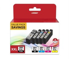 AXESET Compatible w/ Canon PGI-280XXL CLI-281XXL 5 Color Value Pack 280 281 Ink picture