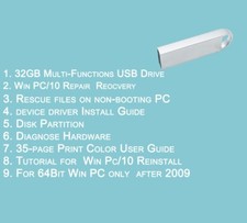 Windows PC/10 Repair Tools, Backup Recovery,32GB Bootable Utilities USB picture