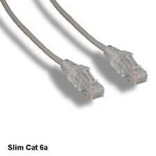 KNTK Gray 10ft Slim Cat6a UTP Patch Cable 28AWG Ethernet RJ45 Network Snagless picture