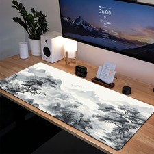 1pc Extended Gaming Mouse Pad and PC Desk Keyboard Mat - Chinese Landscape Ink picture